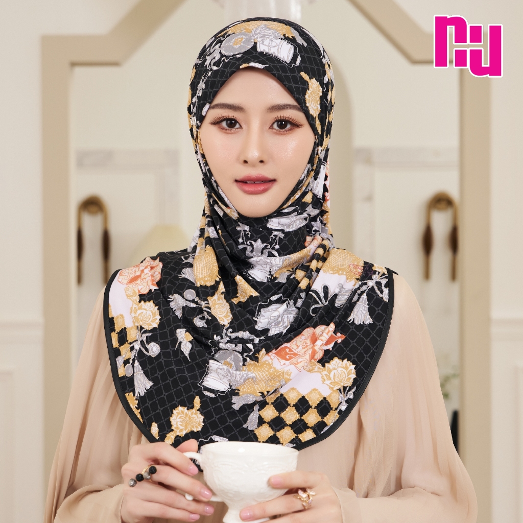 NUNUH RAYA ผ้าคลุมผมฮีญาบมุสลิมแบบสวมสำเร็จ ทรงตาลงกง (TLK)