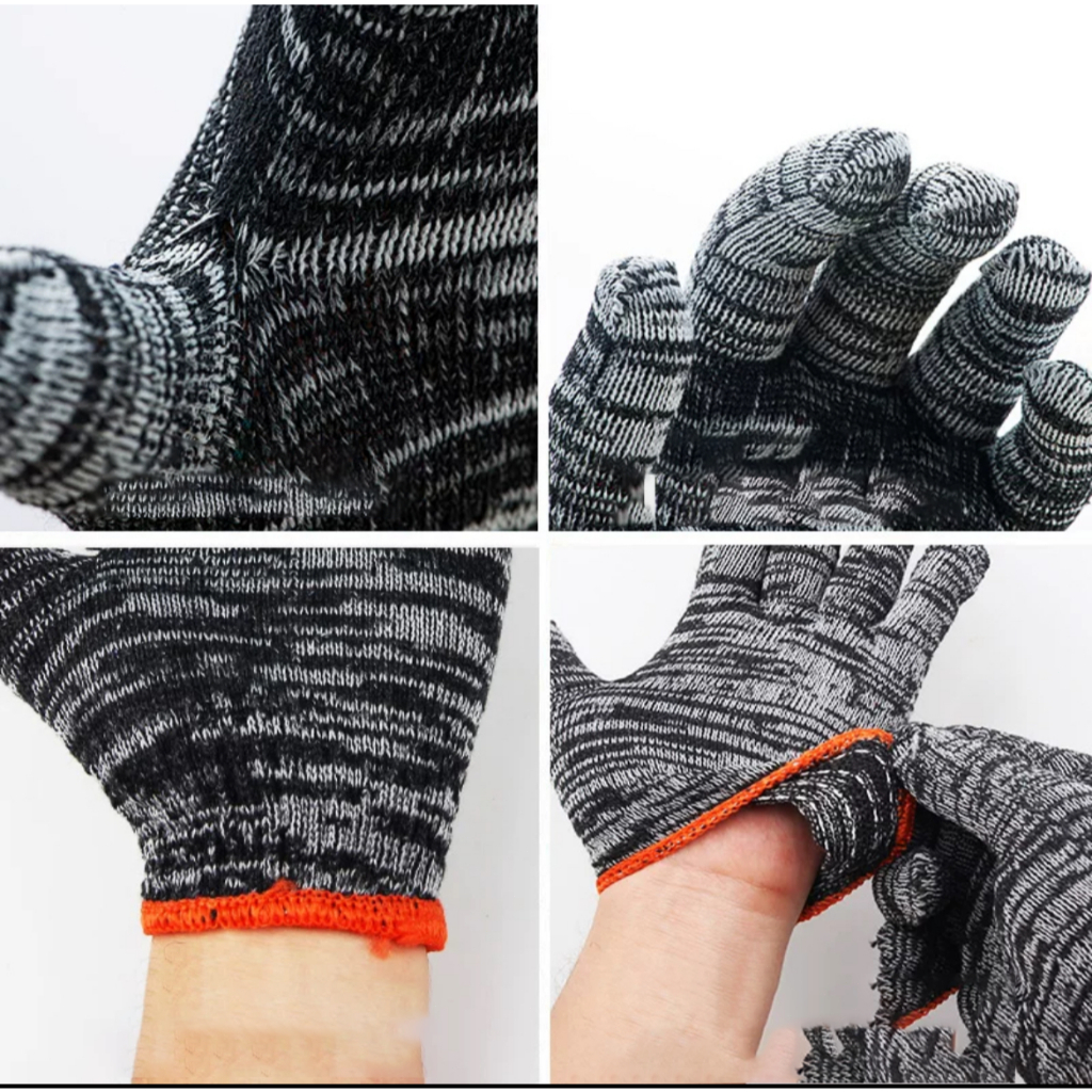 ถุงมือผ้า ถุงมือทอผ้าฝ้าย อย่างหนา (สีขาว/สีเทา) 1โหล/12คู่ - รูปที่ 4