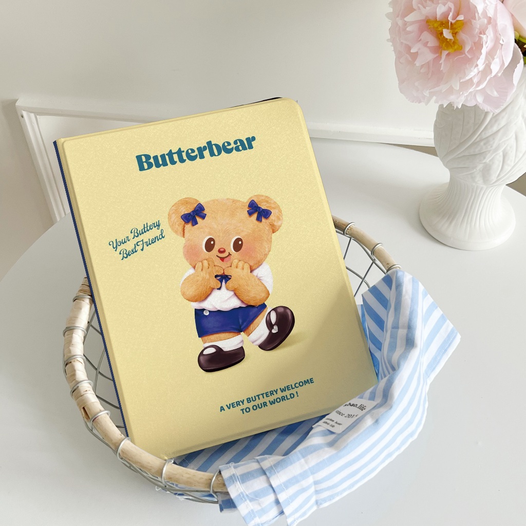 🚀จัดส่งทันที🚀เคสไอแพด Butter Bear Gen11 Pro13 Gen12 Air7/6 11 Air5/4 Gen10 น่ารัก เคสipad Gen6/5 9.7