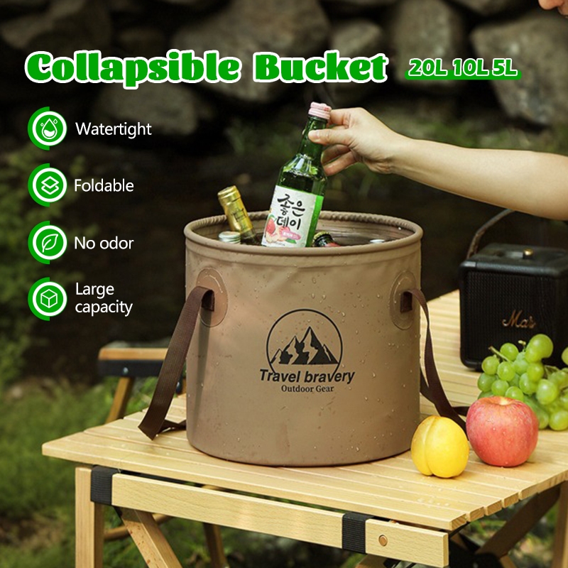 ถังน้ำแคมป์ปิ้งพับได้ 5L/10L/20 ลิตร ถังน้ำพับภายนอก แคมป์ปิ้ง ถังพับได้ แบบพกพา