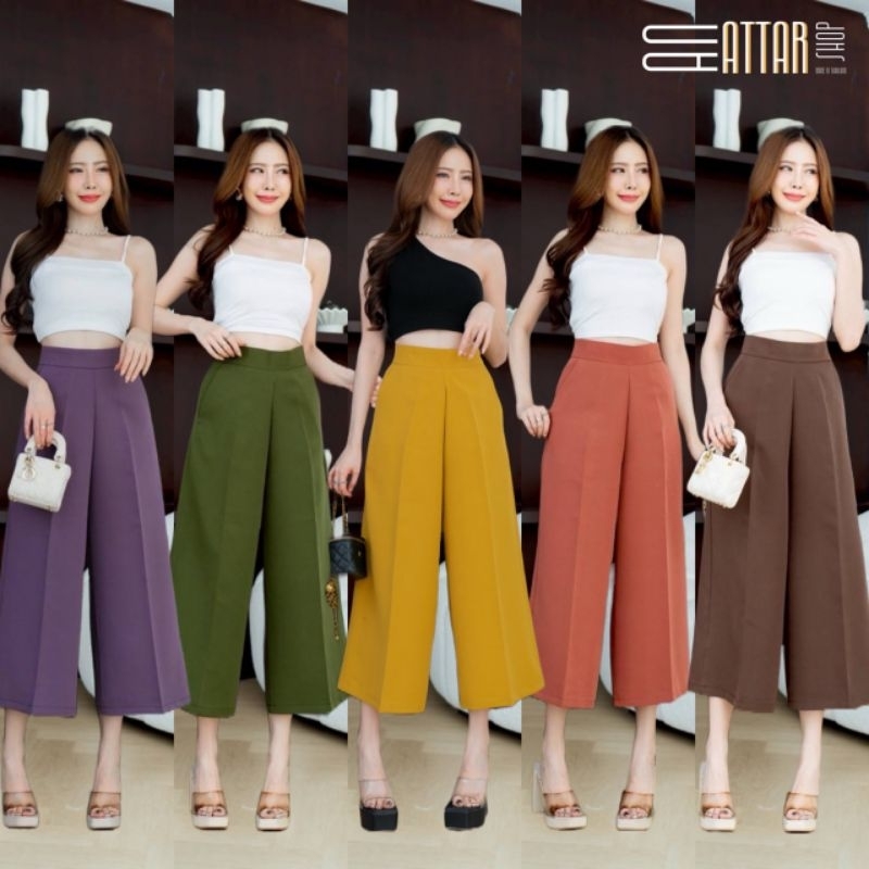 กางเกงขากระบอกใหญ่7ส่วน ซิปข้าง (S-3XL) ยาว33-34"ปลายขากว้าง 12-13"