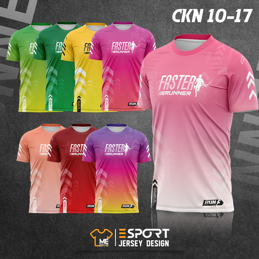 เสื้อวิ่ง (CKN.10-CKN.17) กีฬา ผู้ชาย หญิง พิมพ์ลายทั้งตัว