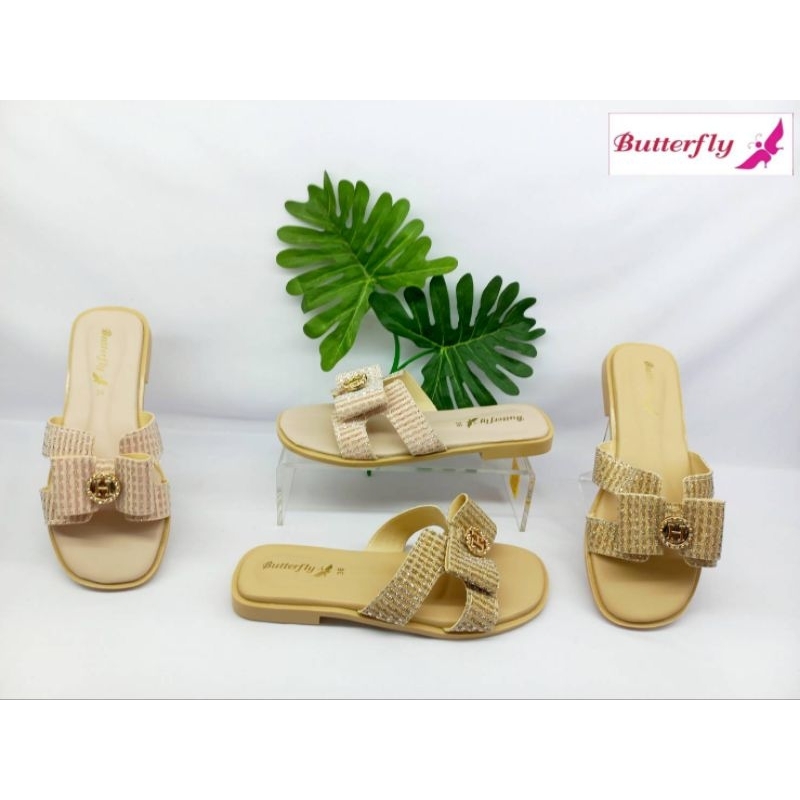รองเท้าแฟชั่น butterfly รุ่น 1565--002 แตะส้นเตี้ย