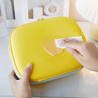 กระเป๋าเดินทาง 14 นิ้ว กระเป๋าใส่เครื่องสำอางค์ เรียบเนียน คืนรูปได้ Makeup Bagความจุกระเป๋าแป้งแบบพกพาสแควร์ซิปแต่งหน้า