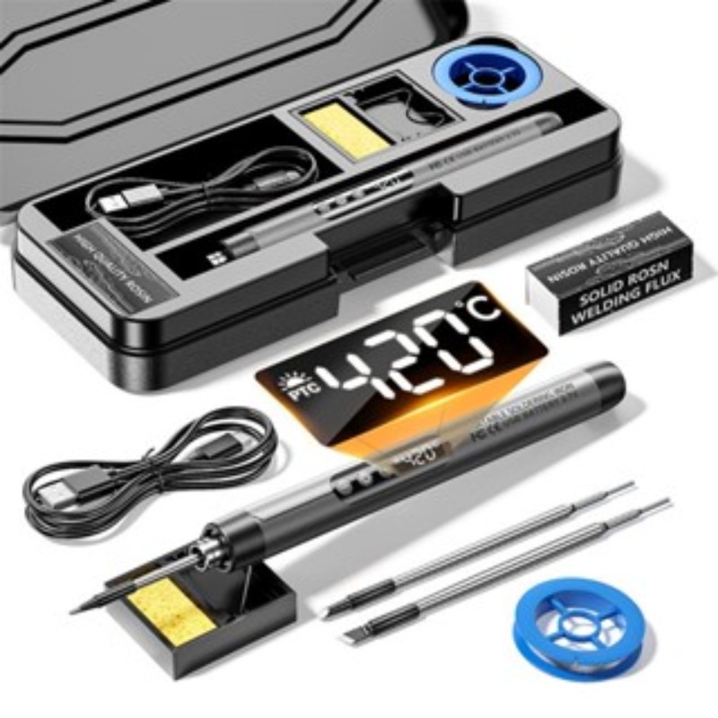 หัวแร้งพลังสูง 5V 8-10W 800mAh หัวแร้งบัดกรีไร้สาย ชุด หัวแร้งเชื่อมบัดกรีไฟฟ้า ต์พร้อมที่ชาร์จ USB
