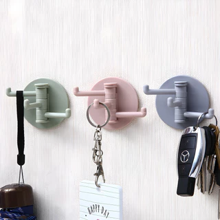 10ชิ้น ตะขอติดผนังอเนกประสงค์ 3 ตะขอ ตะขอติดผนังพับได้ 3Wall Buddy ดีไซน์มินิมอล ตะขอติดผนังสำหรับครัวและห้องน้ำ