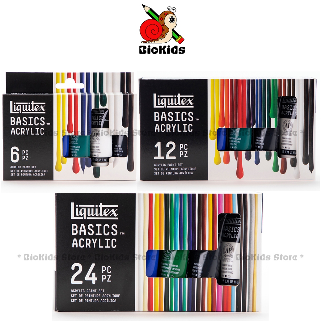 Liquitex Basic Acrylic Set 22 ml. 6, 12, 24 tubes I สีอะคริลิคหลอดสีพื้นฐานแบบเซ็ต