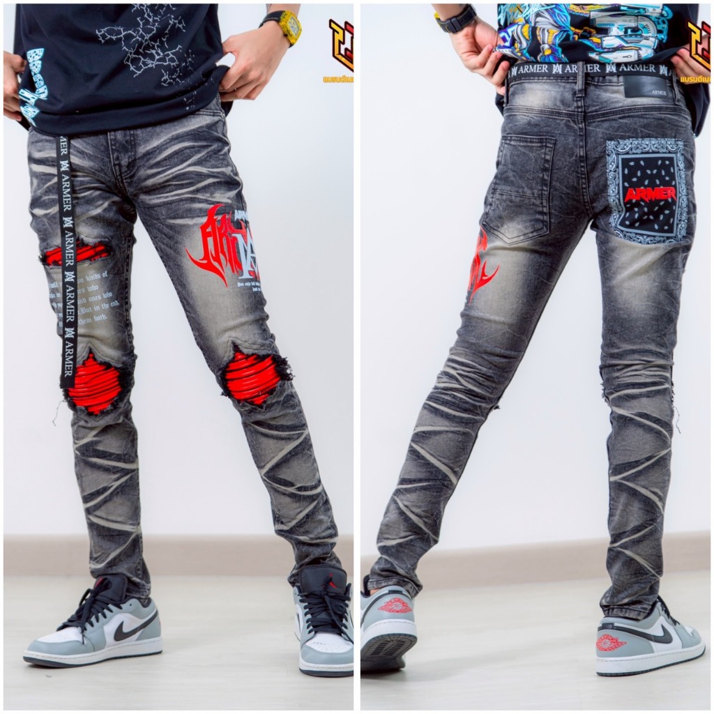 กางเกงยีนส์ขายาว Armer รุ่น S05 ซับแดง️