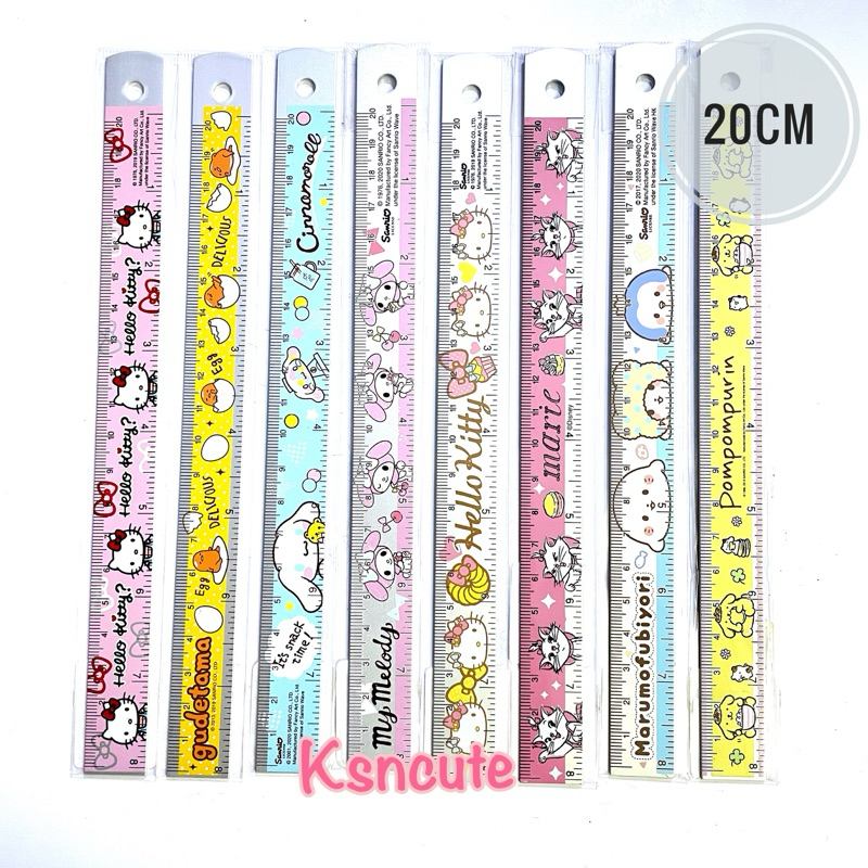 ไม้บรรทัดเหล็ก 20cm (8นิ้ว) ลาย sanrio / disney