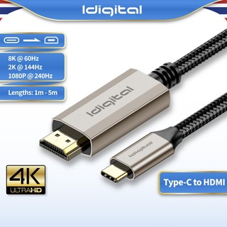 Idigital สาย USB C Type C to HDMI Cable, 4K 60Hz, 2K 144Hz, 1080P 240Hz, 1m-3m, For Laptop, Macbook, สมาร์ทโฟน, แท็บเล็ต