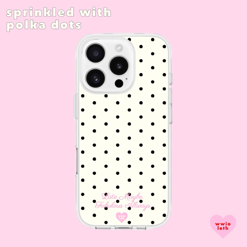 Sprinkled with polka dots 🎀🧸(PREMIUM CLEAR / MAGNETIC CASE)