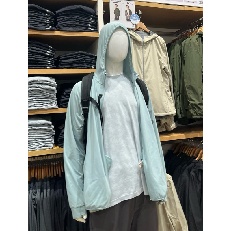 เสื้อฮู้ตกันยูวี ชาย Uniqlo เนื้อผ้าระบายอากาศดี รับหิ้วของแท้จากช็อป👓