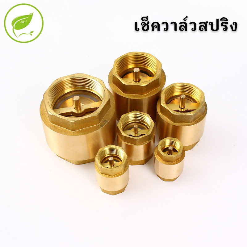 เช็ควาล์ว เช็ควาล์วสปริง ทองเหลืองแท้ สปริงเช็ควาล์ว Spring check valve 1/2 (4 หุน) 3/4 (6 หุน),1นิ้