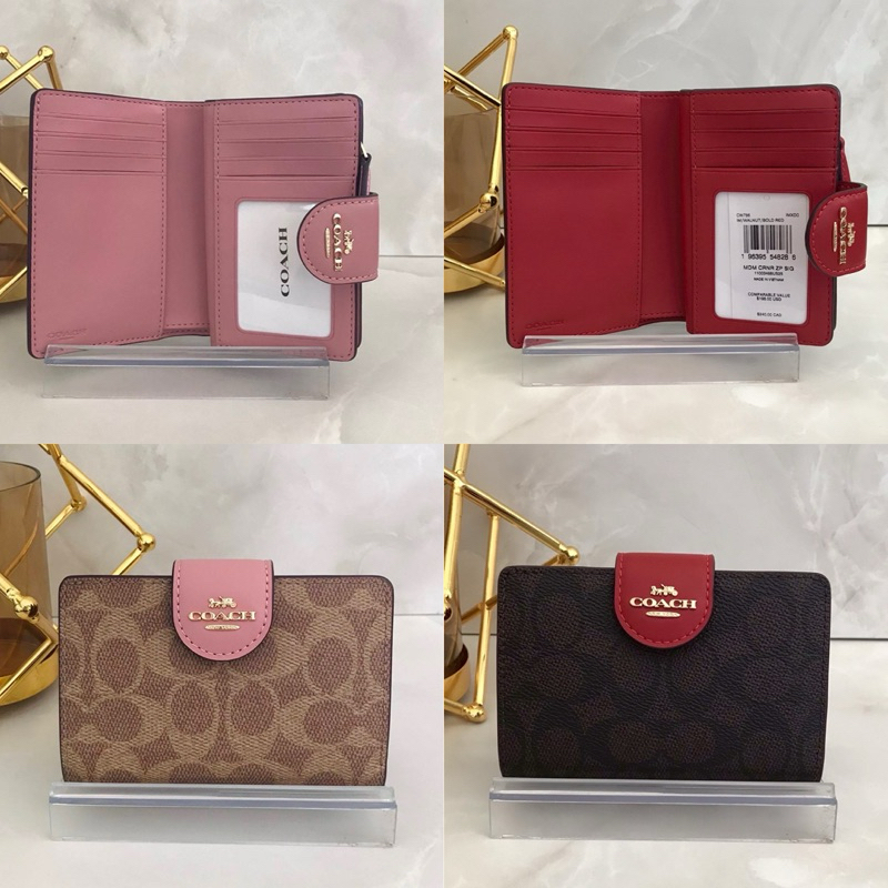 คป 🎀(สด-ผ่อน) CW786 MEDIUM CORNER ZIP WALLET IN SIGNATURE CANVAS กระเป๋าสตางค์ M กระดุมกลาง 2 พับ