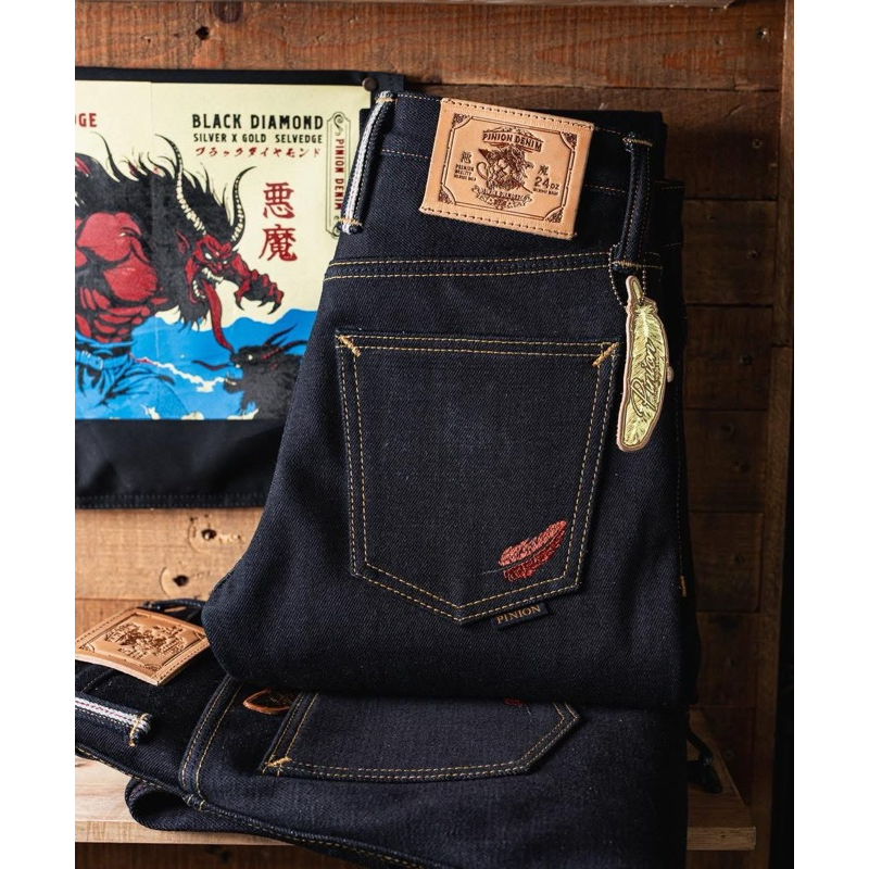 Pinion Denim 24oz BY Okayama Denim รุ่นอสูร ( JAPAN RED SELVEDGE ) รุ่น Limited Edition