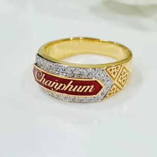 แหวนนามสกุล สั่งทำพิเศษตัวเรือนเงินแท้925 ฝังเพชร
