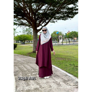 ชุดเซ็ตกระโปรง คอกลมดีเทลใหม่ ผ้าสลาฟ P.3