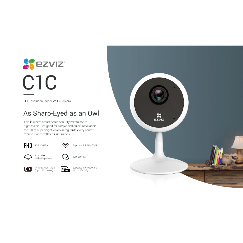 Ezviz C1C 1080P Wi-Fi 2.4GHz Camera H.264 : กล้องวงจรปิดภายในบ้านของคุณให้ปลอดภัยอย่างเต็มรูปแบบ