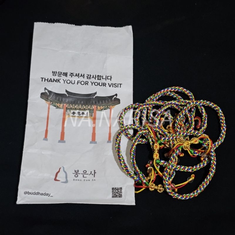 🌼พร้อมส่ง🌼 เครื่องราง วัดพงอึนซา สร้อยข้อมือ กำไลข้อมือถัก 5 สี ช่วยเรื่องสมหวัง การกดบัตรคอน และการลงไซน์