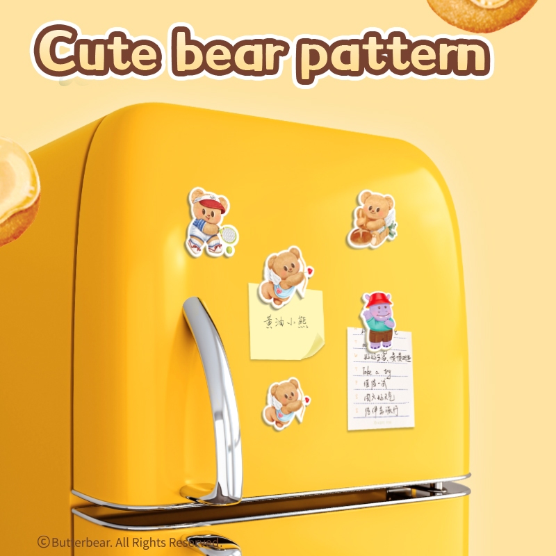 (Butterbear X Deli) แม่เหล็กติดตู้เย็น แม่เหล็กบัตเตอร์แบร์ ฮิปปี้ น้องหมีเนย (สุ่ม4ลาย) ราคา ถูกที่สุด ดีลบีเคเค แกลเลอรีภาพที่ 2