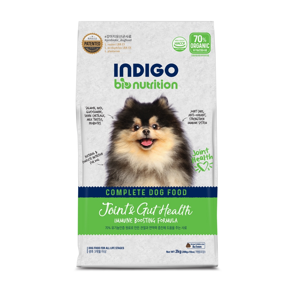 Indigo Bionutrition Joint & Gut Health อาหารสุนัข ออร์แกนิค ดูแลข้อต่อ กระดูกและลำไส้ 2 กก.จากเกาหลี