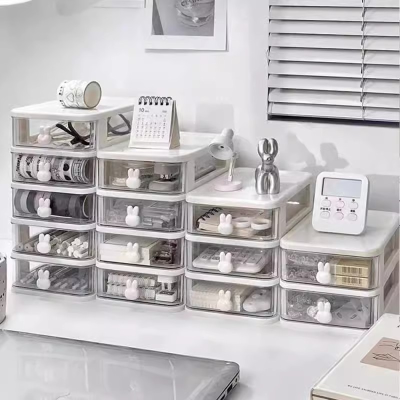 ส่งไว|ถูก 5ขนาด 2สี ลิ้นชักขนาดเล็กโปร่งใส กล่องเก็บเดสก์ท็อป ชั้นวางตั้งโต๊ะ กล่องเก็บของตั้งโต๊ะ กล่องเก็บเครื่องเขียน