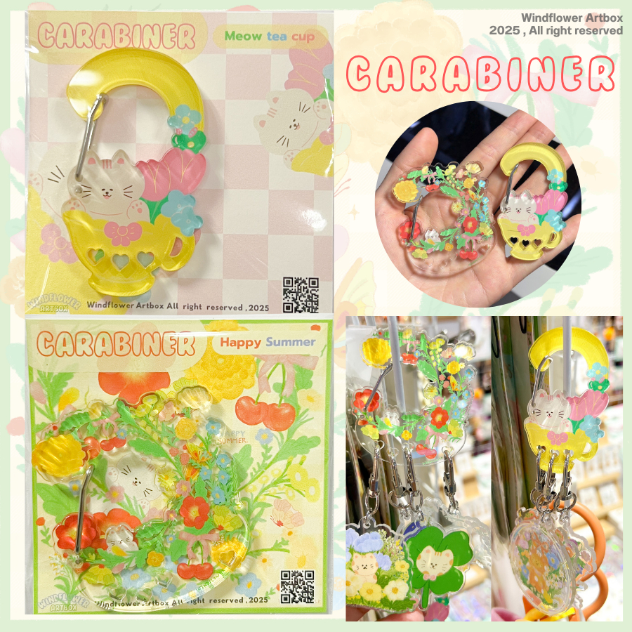 Acrylic Carabiner ตัวห้อยแขวนกระเป๋า เสริมพวงกุญแจ คาราบิเนอร์