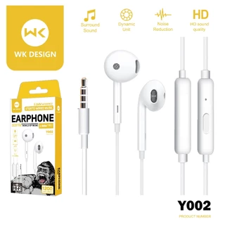 WK หูฟัง KINGKONG 3.5mm Y002 โทรชัดเจน เบสหนัก เสียงดีมากครับ สำหรับ ios Android pc （รับประกัน 1 ปี）