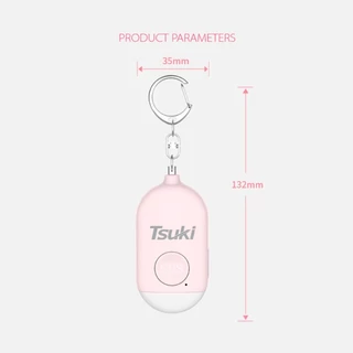 Tsuki พวงกุญแจเตือนภัย พวงกุญแจ SOS Person Security Emergency Self Defense Keychain LED Flashlight Alarm เตือนภัย