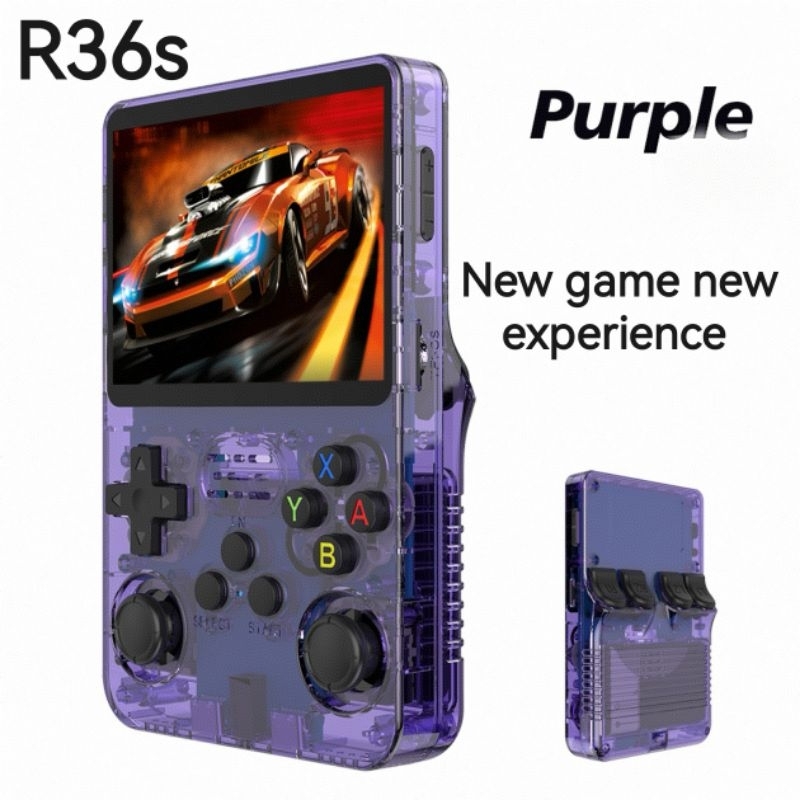 R36s Retro คอนโซลเกมมือถือ Linux ระบบ 3.5 นิ้วหน้าจอ IPS แบบพกพา 64GB เครื่องเล่นวิดีโอเปิดแหล่ง Game Consoles