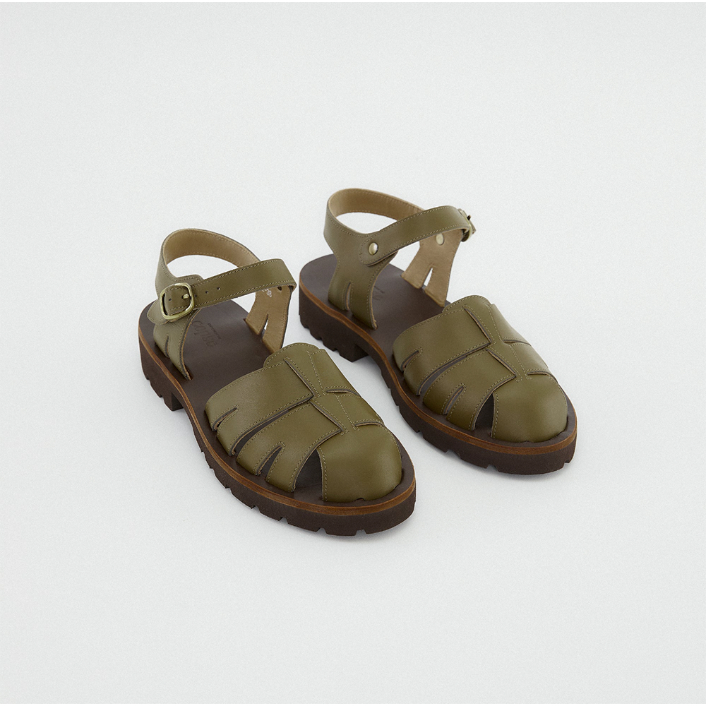 Copse รองเท้าหนัง Rose Sandals - Olive (Pre-order 10 days)