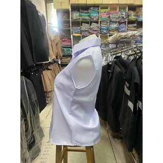 เสื้อแขนกุดใส่กับชุดปกติขาว สีโอโม่ ผ้ามันและผ้านักเรียน