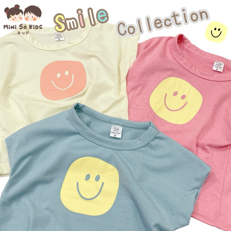 พร้อมส่ง️‼️เสื้อยืดเด็ก ทรงโอเวอร์ไซส์ Smile Collection