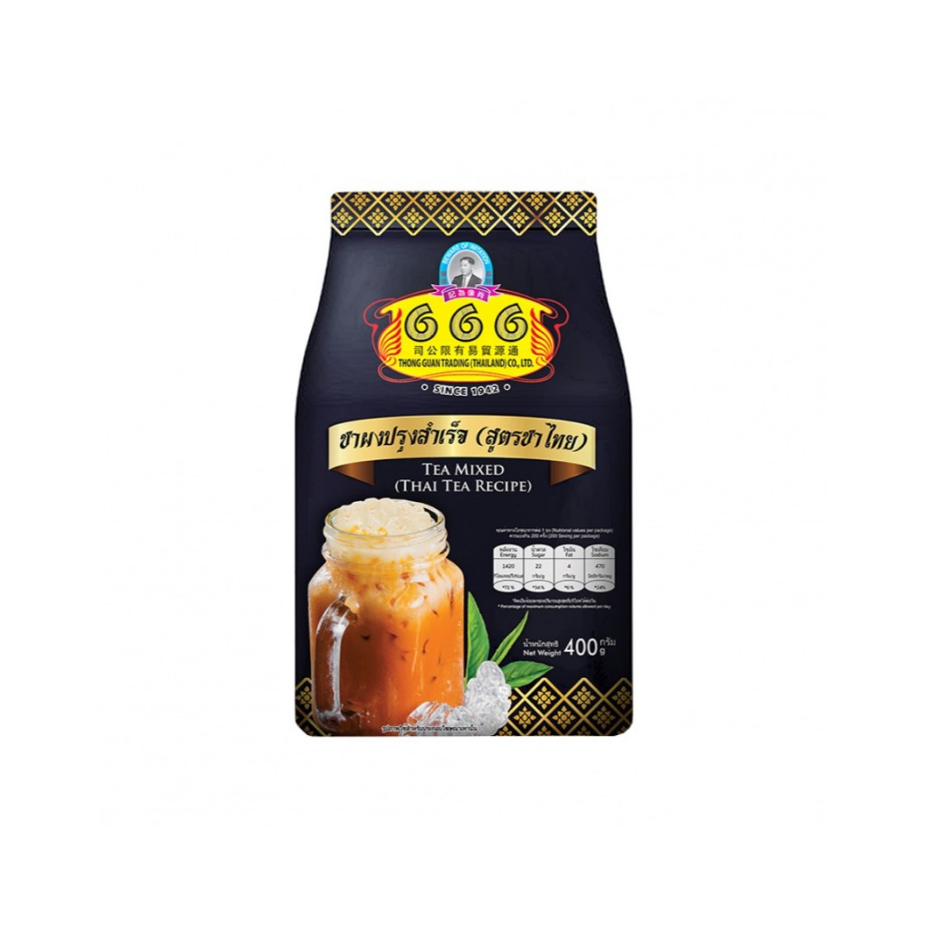 🍹(666ทอง) ชาผงซีลอนปรุงสำเร็จ ถุงสีทอง ตรา 666 ต้นตำหรับชาปักษ์ใต้