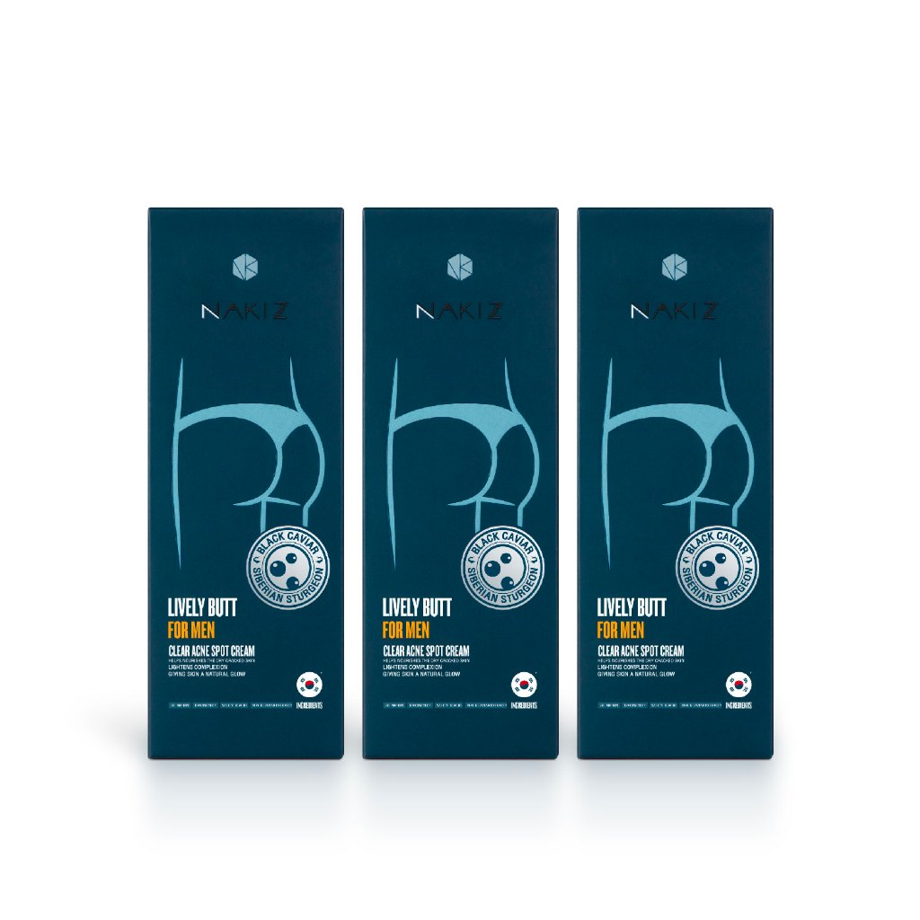 NAKIZ LIVELY BUTT FOR MEN 3 หลอด – ครีมทาก้นสำหรับผู้ชาย