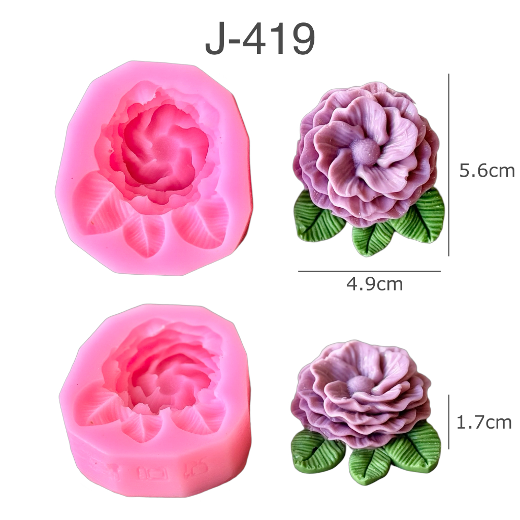 แม่พิมพ์ ดอกไม้ติดใบ พร้อมใบไม้ สวยทุกแบบ J-419