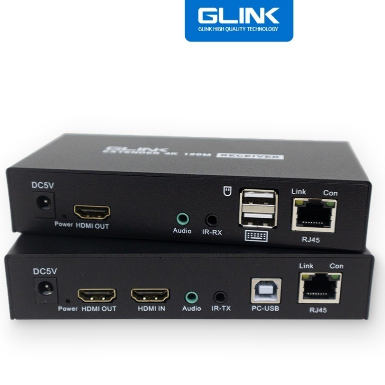 GLINK GL040 HDMI EXTENDER 120M มาพร้อม KVM ต่อเมาส์ได้ควบคุมระยะไกล 120 เมตร (pure coper)