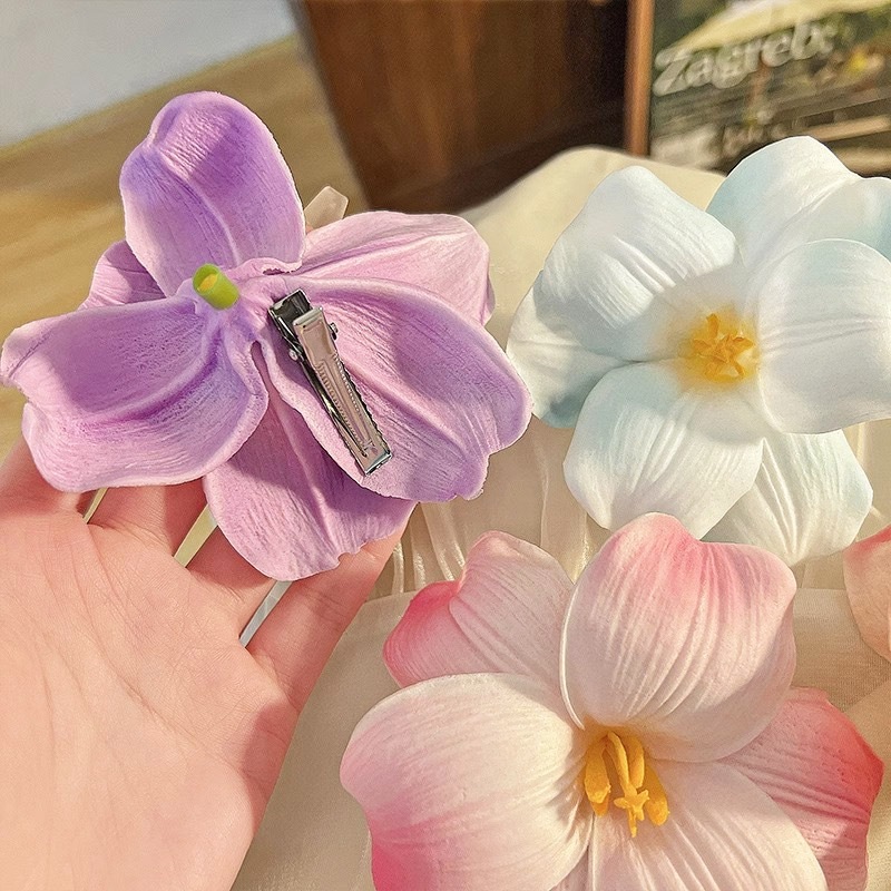 ในไทย💖กิ๊บติดผมดอกไม้ดอกทิวลิปหวานคลิปด้านข้างสำหรับผู้หญิงริมทะเล/วันหยุดพักผ่อนเครื่องประดับผมแฟชั่น.COD - รูปที่ 6