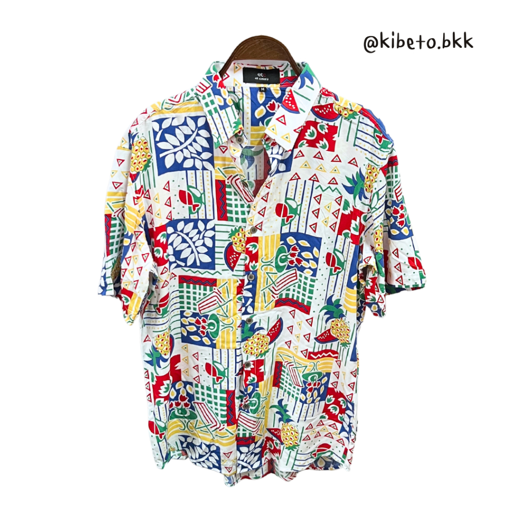Kibeto เสื้อฮาวาย ลายแตงโมฟรุ๊ตตี้ ผ้าสปันเรยอน เนื้อนิ่ม ใส่สบาย