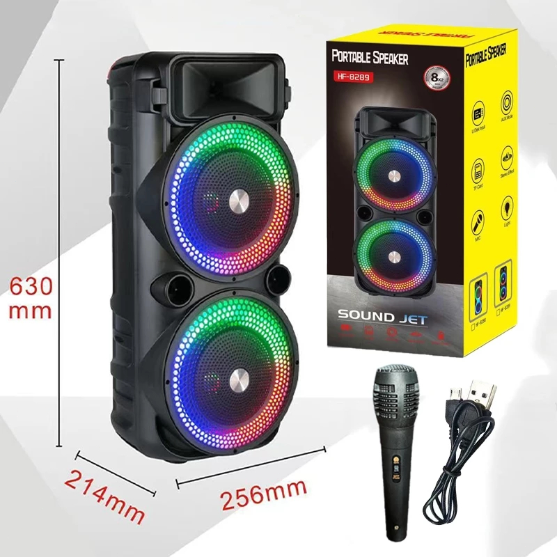 🎶140w ระดับเสียงสูงสุดๆ💥ลําโพงบลูทูธเบสหนัก ลําโพงบลูทูธ ลําโพง ลำโพงขนาดใหญ่ขนาด8นิ้ว2ตัว แบตเตอรี่ขนาดใหญ่ 2400MAH