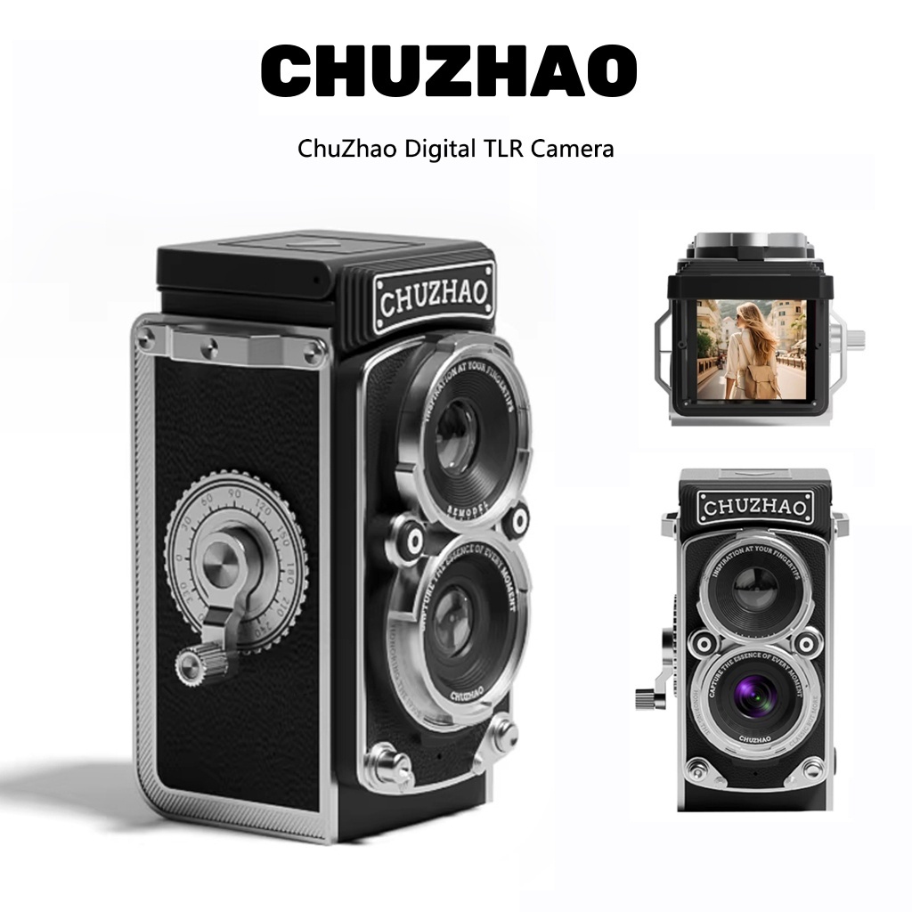【New】Chuzhao Digital TLRชูเจา ดิจิทัล ซีแอลอาร์ กล้องถ่ายรูป รุ่นออริจินัล กล้องถ่ายรูปสไตล์วินเทจ ดีไซน์คลาสสิก พร้อมฟั