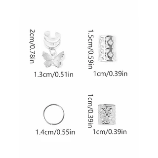 ห่วงแต่งผม ตัวหนีบแต่งผม จี้ผีเสื้อ+หนีบคละแบบ สีเงิน 35 ชิ้น พร้อมส่ง! (#P3-1554)