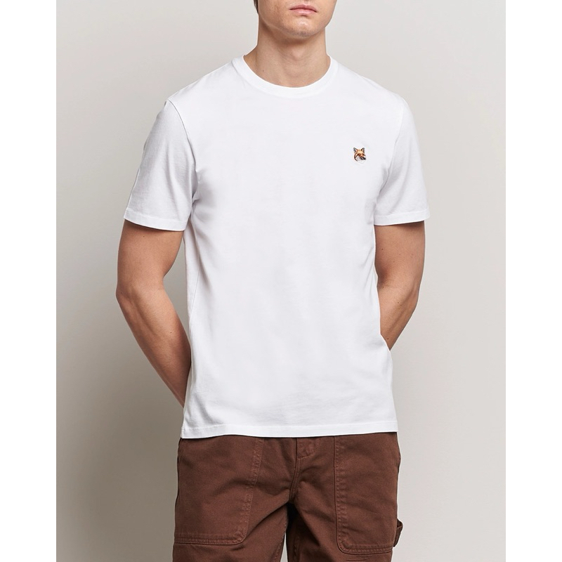 Maison Kitsune fox head tshirt white แท้💯 พร้อมส่ง size s