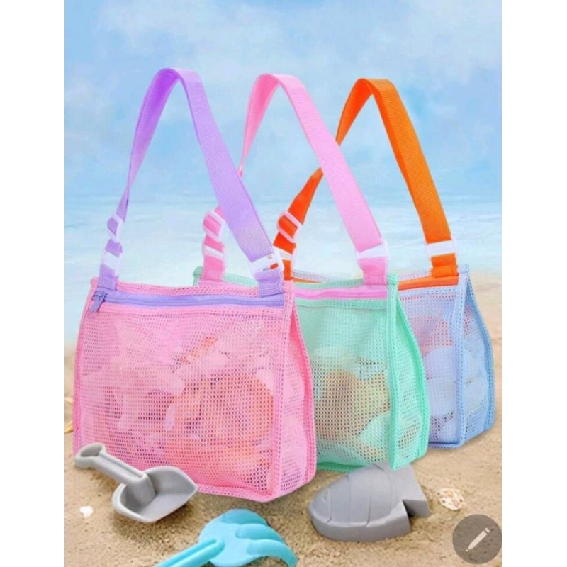 Summer Bag ☀️🏖⛱️ กระเป๋าสะพายคาดอกแบบผ้าตาข่ายทำจาก Polyester  100% สีเจ็บ แถมแข็งแรง ขาดไม่ได้กับซัมเมอร์นี้