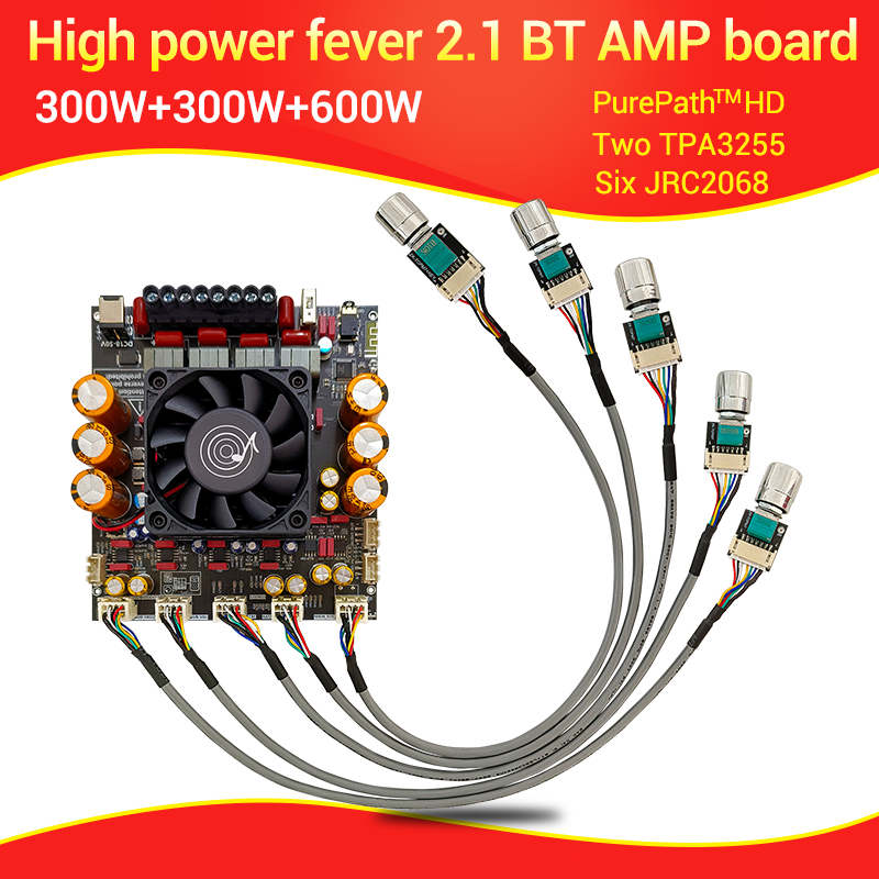 แอมป์จิ๋ว ZK AS21P แท้ 100% กำลังขับ 300*2+600W TPA3255*2ชิพ แอมป์จิ๋วทรงพลัง 50V แอมป์ AS21P ซับวูฟ