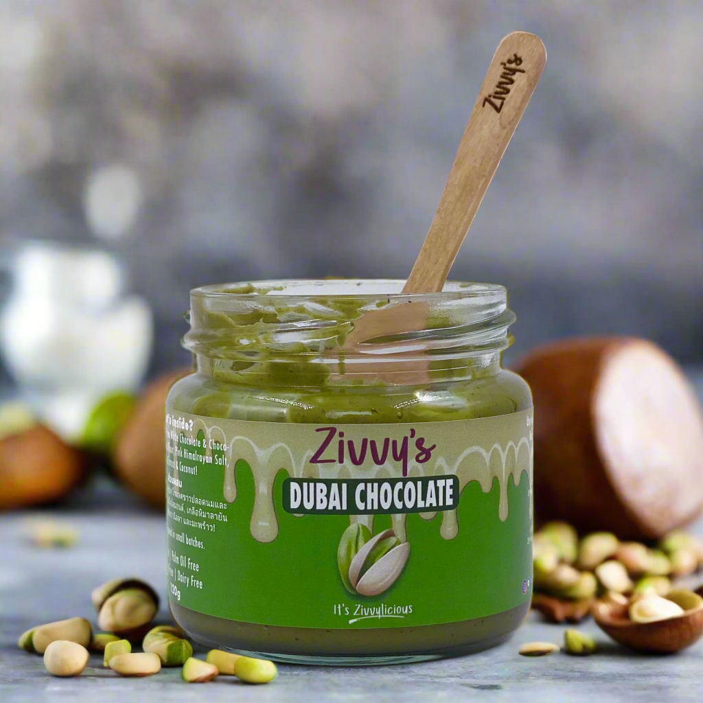 เนยถั่วพิสตาชิโอช็อกโกแลตดูไบ | Zivvy's Pistachio Dubai Chocolate