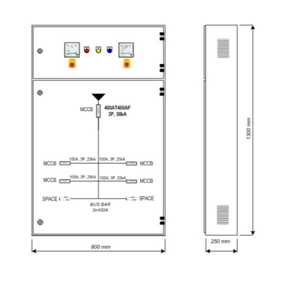 ตู้ MDB 400A เบรเกอร์เมน ชไนเดอร์