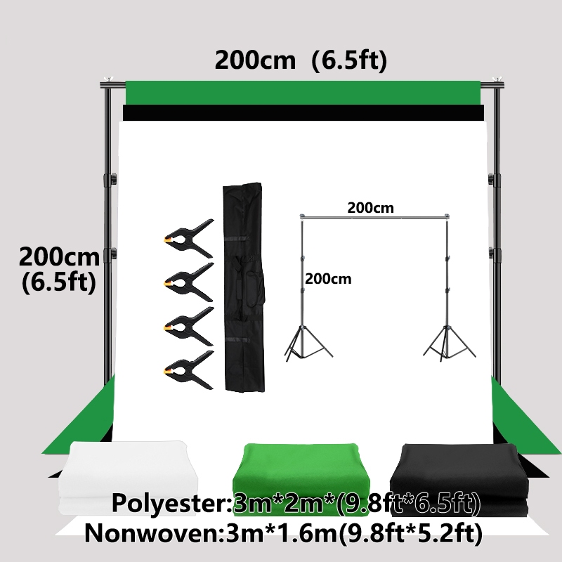 【ร้านแฟลกชิพ】GRTS ฉากเขียว green screen ฉากถ่ายรูป กรีนสกรีน ฉากถ่ายรูป ผ้าเขียว Roll up ไฟสตูดิโอ camera stand