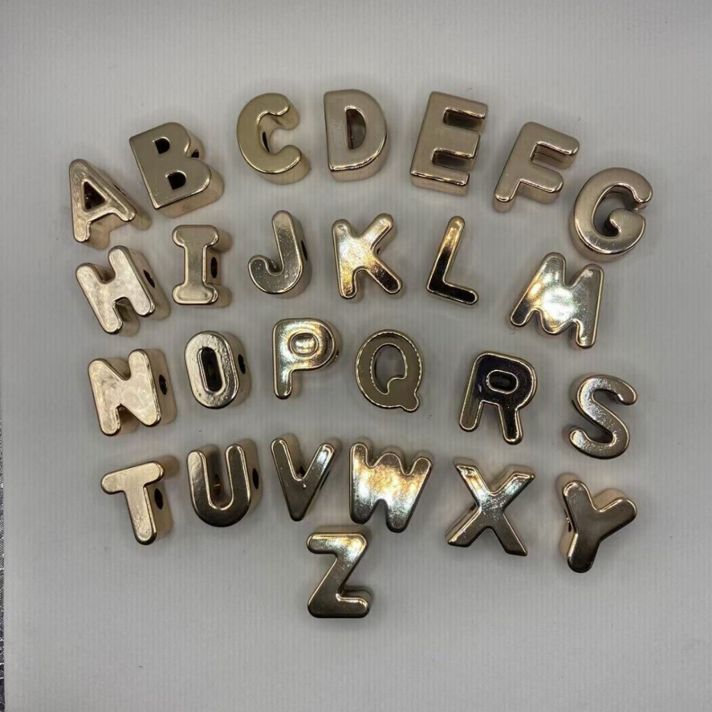 ซีรีส์ 26 ตัวอักษรภาษาอังกฤษ 2เซน ลูกปัด diy หัวเข็มขัด โรงงานเครื่องประดับ เชือกผูกรองเท้า ตัวอักษรภาษาอังกฤษ - รูปที่ 2