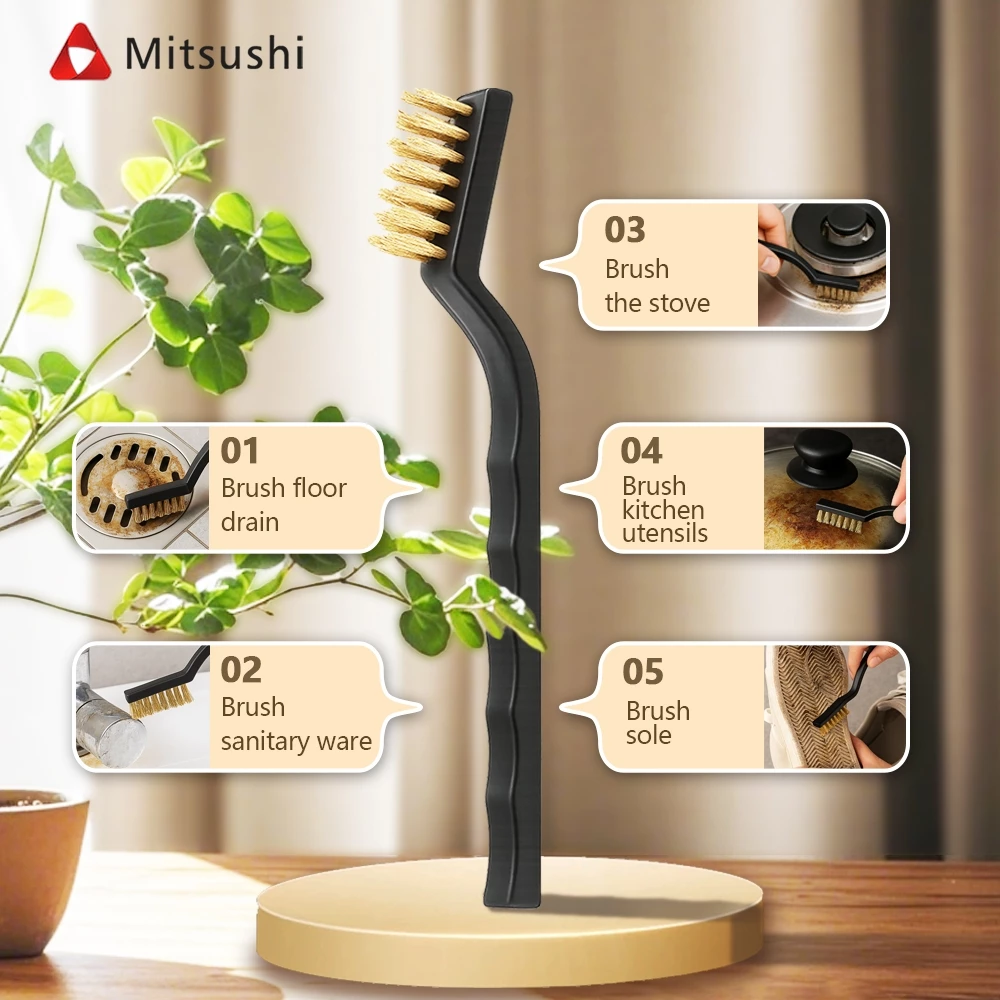 Mitsushi แปรงขัดสนิม 3 ชิ้น 7 นิ้ว ไนลอน+ทองเหลือง+สแตนเลส thumbnail 6
